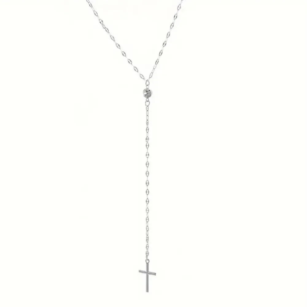 Ladies Elegant Silver Cross Necklace